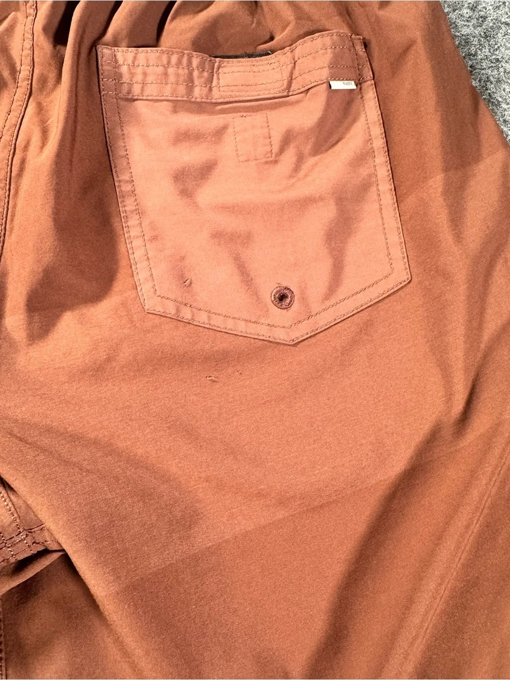 Vuori Mens L Rust Orange Lined Athletic Running Training Shorts Stretch Large